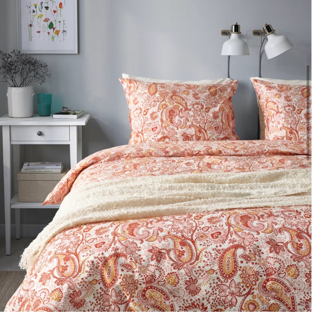 IKEA Paisley Print King Duvet Cover Set